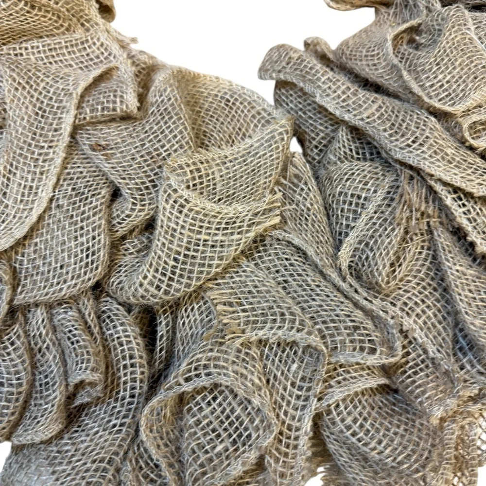 Handmade Burlap Deco Mesh Wreath Base – Rustic DIY Crafting Supply – Approx. 21